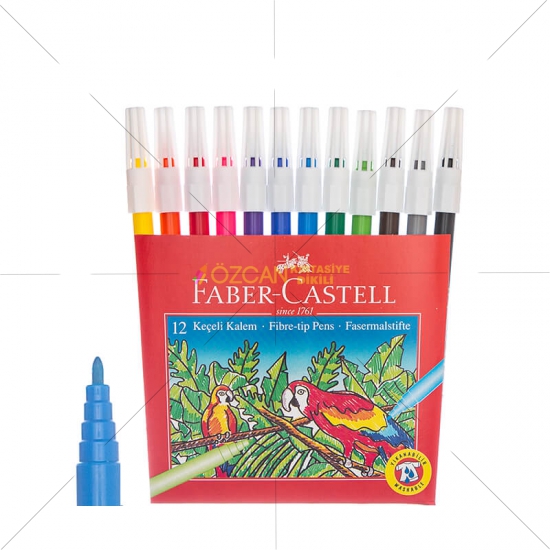 Faber-Castell Plastik Poşet KEÇELİ Kalem 12 RENK