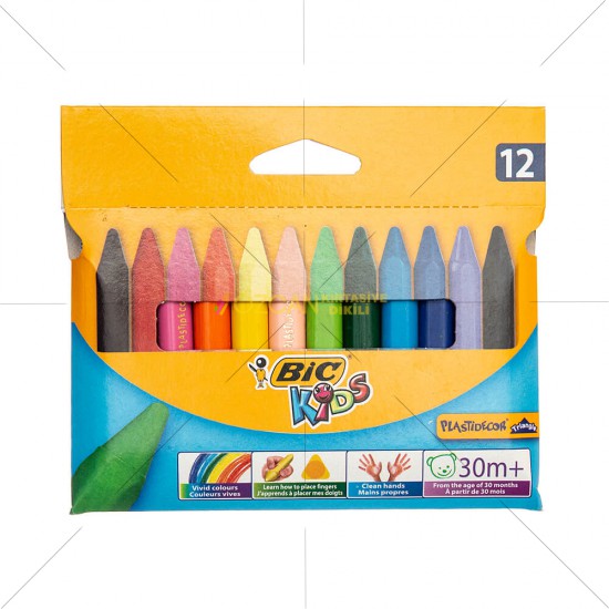 Bic Plastidecor  ( Mum ) Wax Crayon 12 Renk